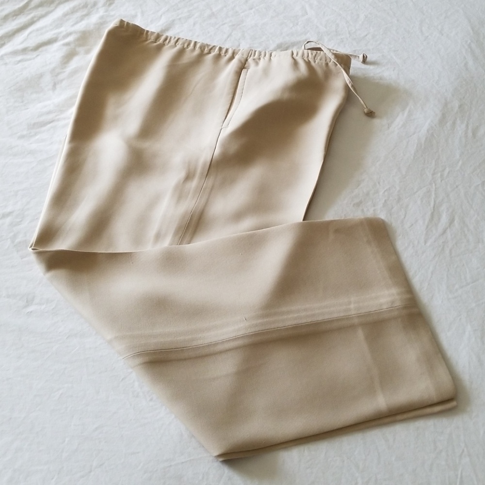 Draw string crop pants 100 % silk
